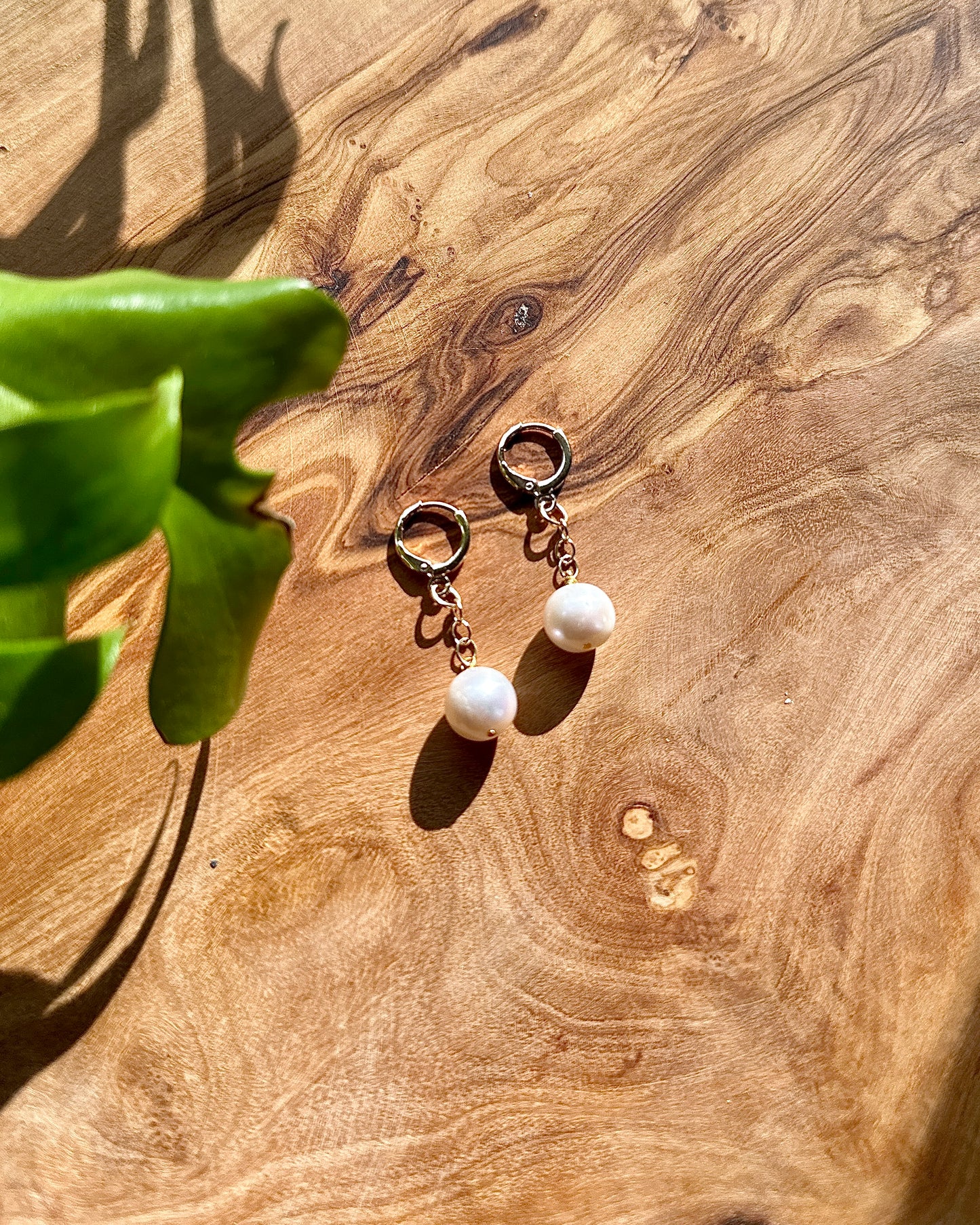 Round Pearl Gold Filled Chain Dangles