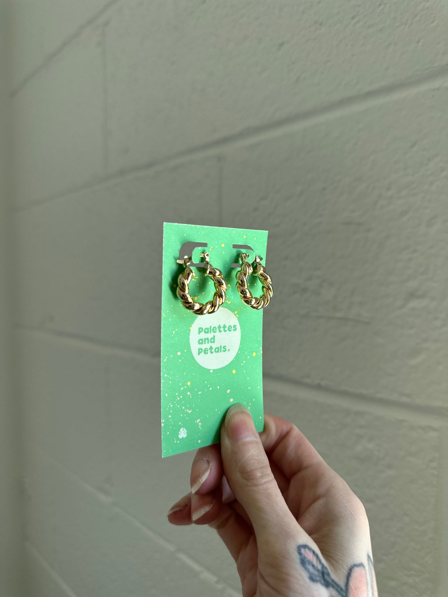 18k Gold Filled Twisted Tube Hoop Earrings