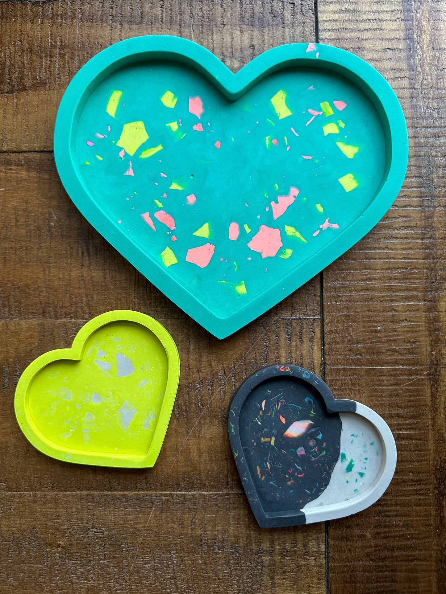 Teal Heart Terrazzo Tray