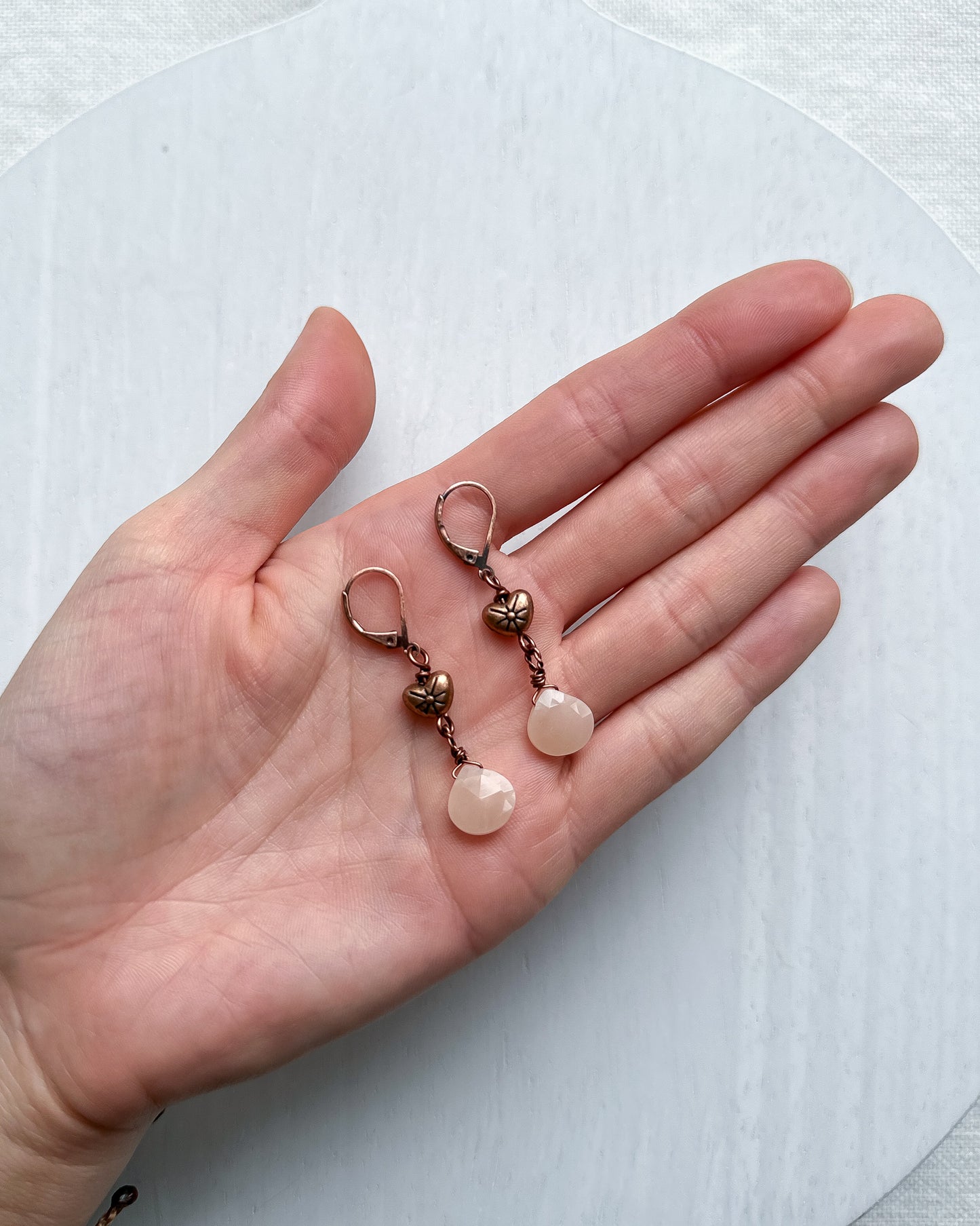 Antique Heart Gemstone Earrings