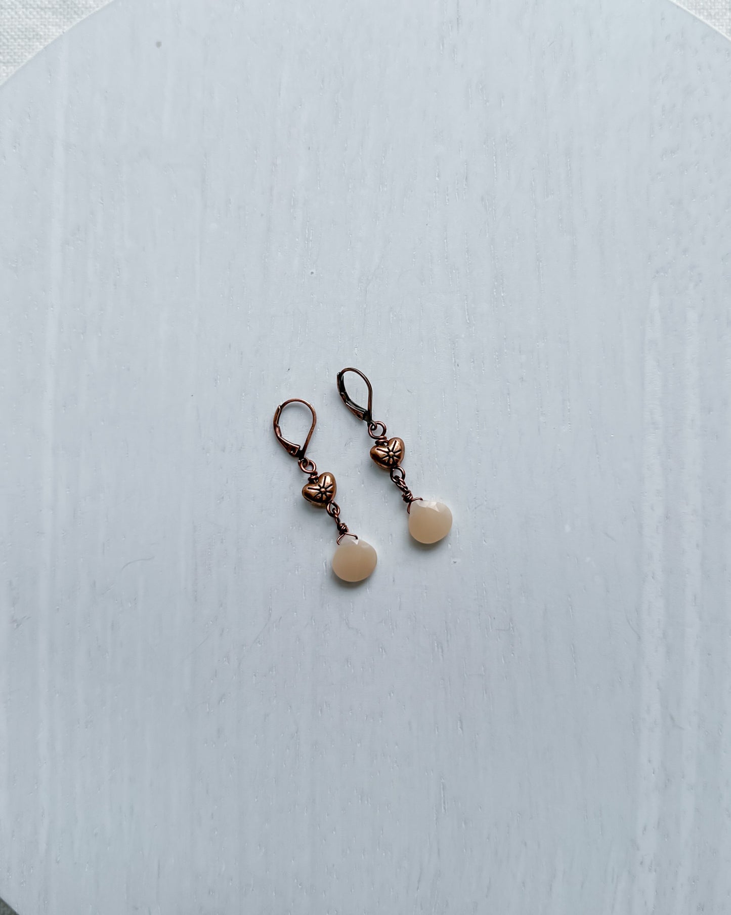 Antique Heart Gemstone Earrings