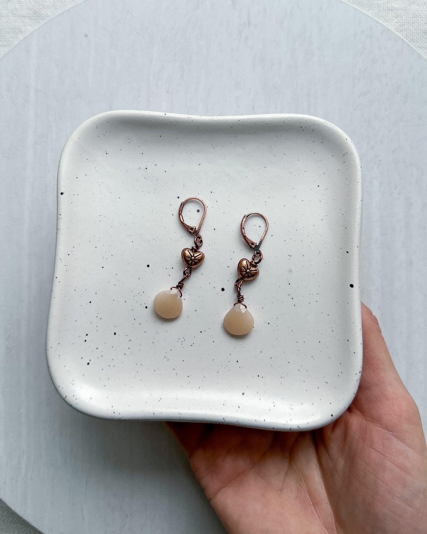 Antique Heart Gemstone Earrings