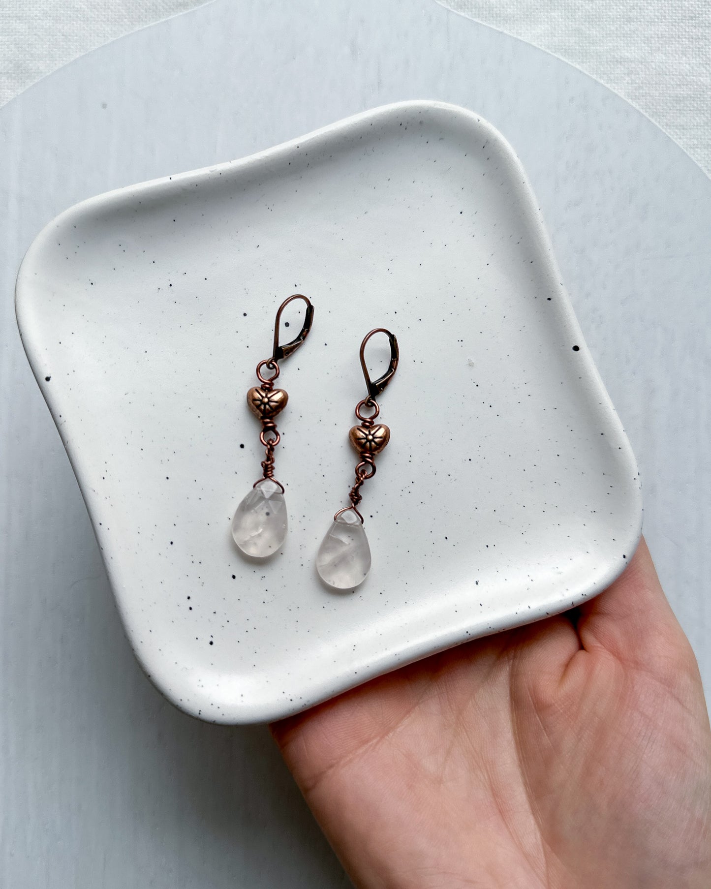 Antique Heart Gemstone Earrings