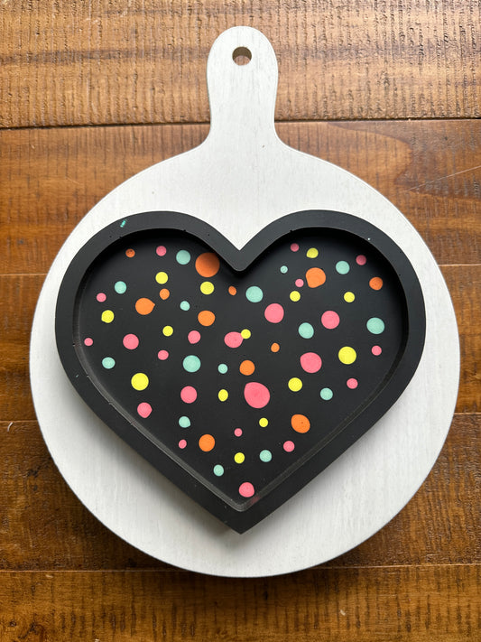 Funky Retro Polka Dot Heart Tray