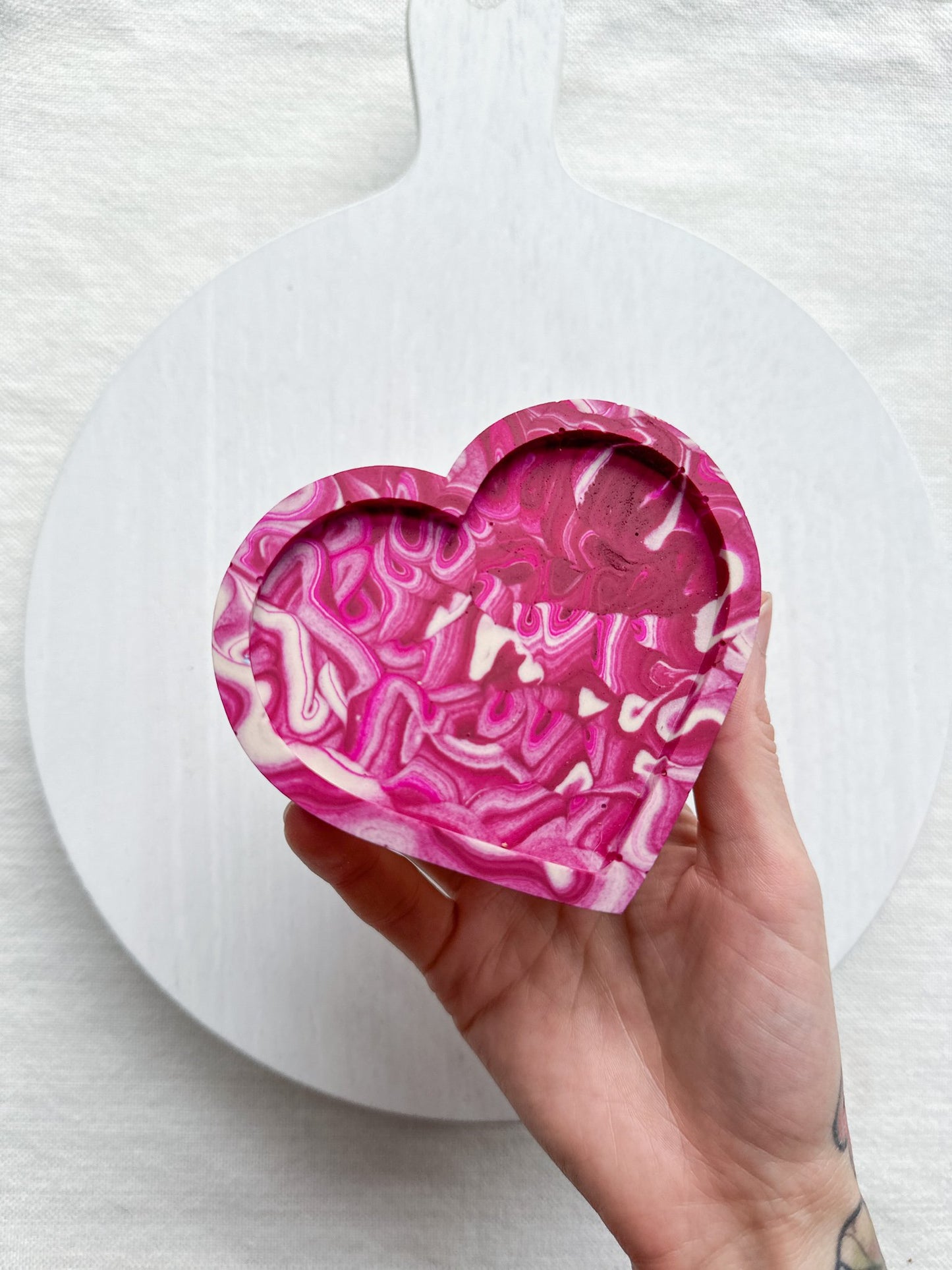 Rosey Swirl Heart Mini Trinket Dish