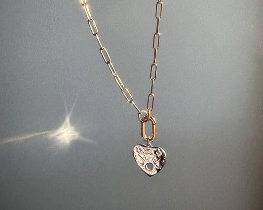 PVD plated stainless steel necklace with heart charm
