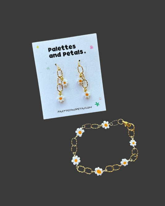 Daisy Chain Earring and Necklace Set