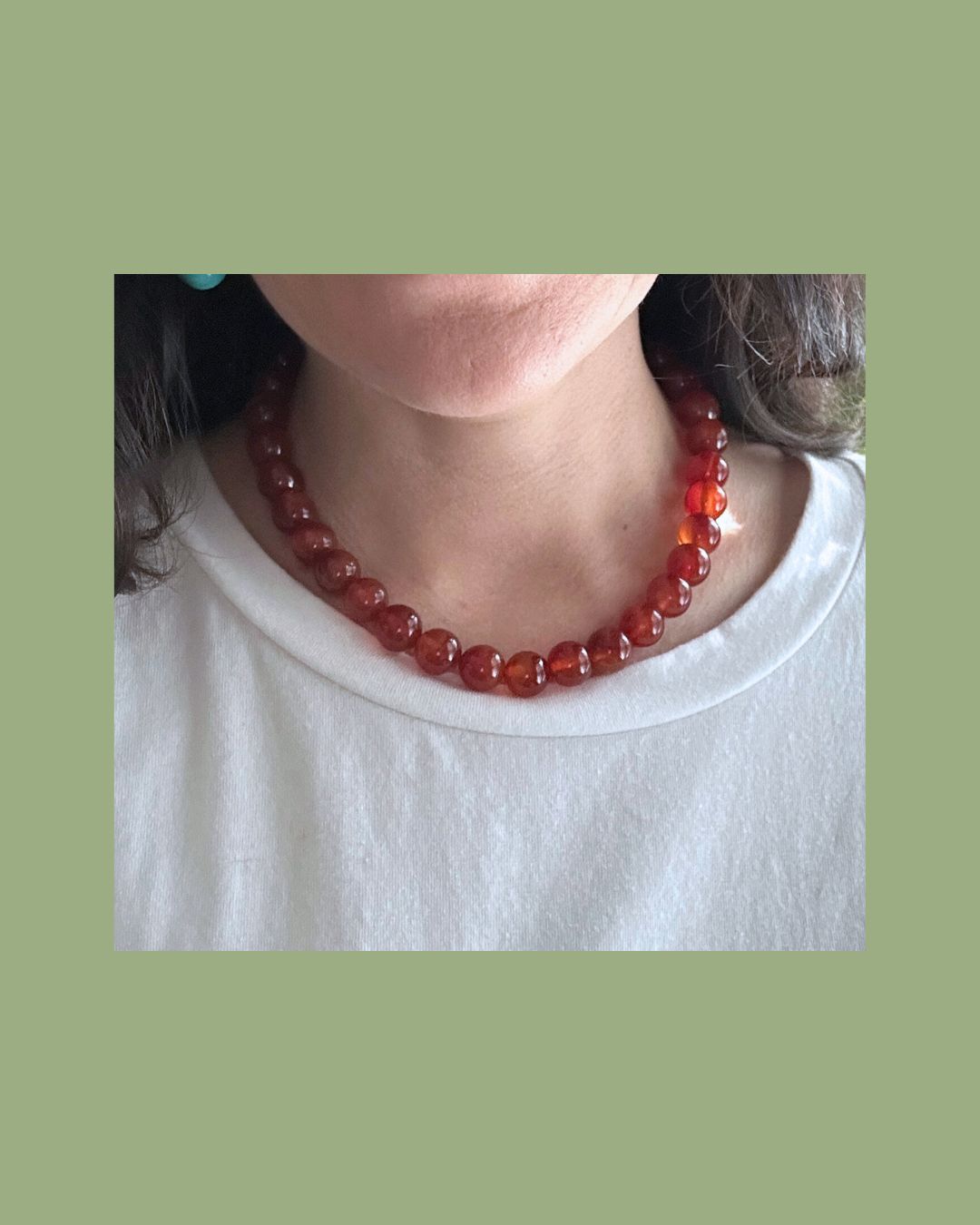 Chunky Carnelian Gemstone Beaded Choker