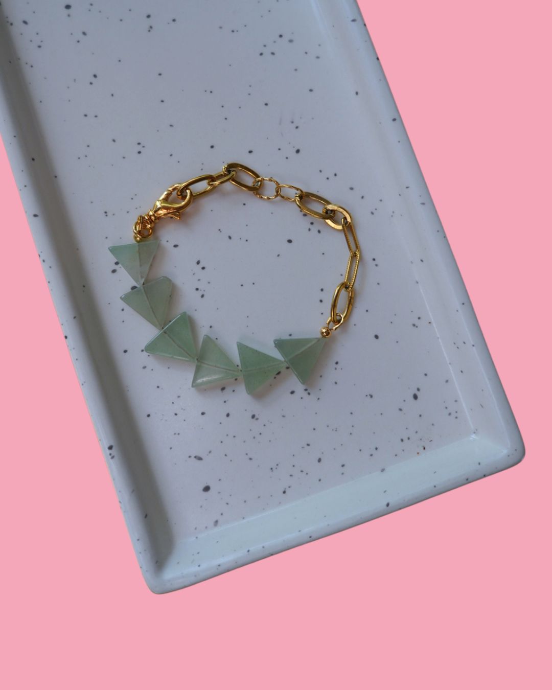 Green Aventurine Triangle Stone Bracelet