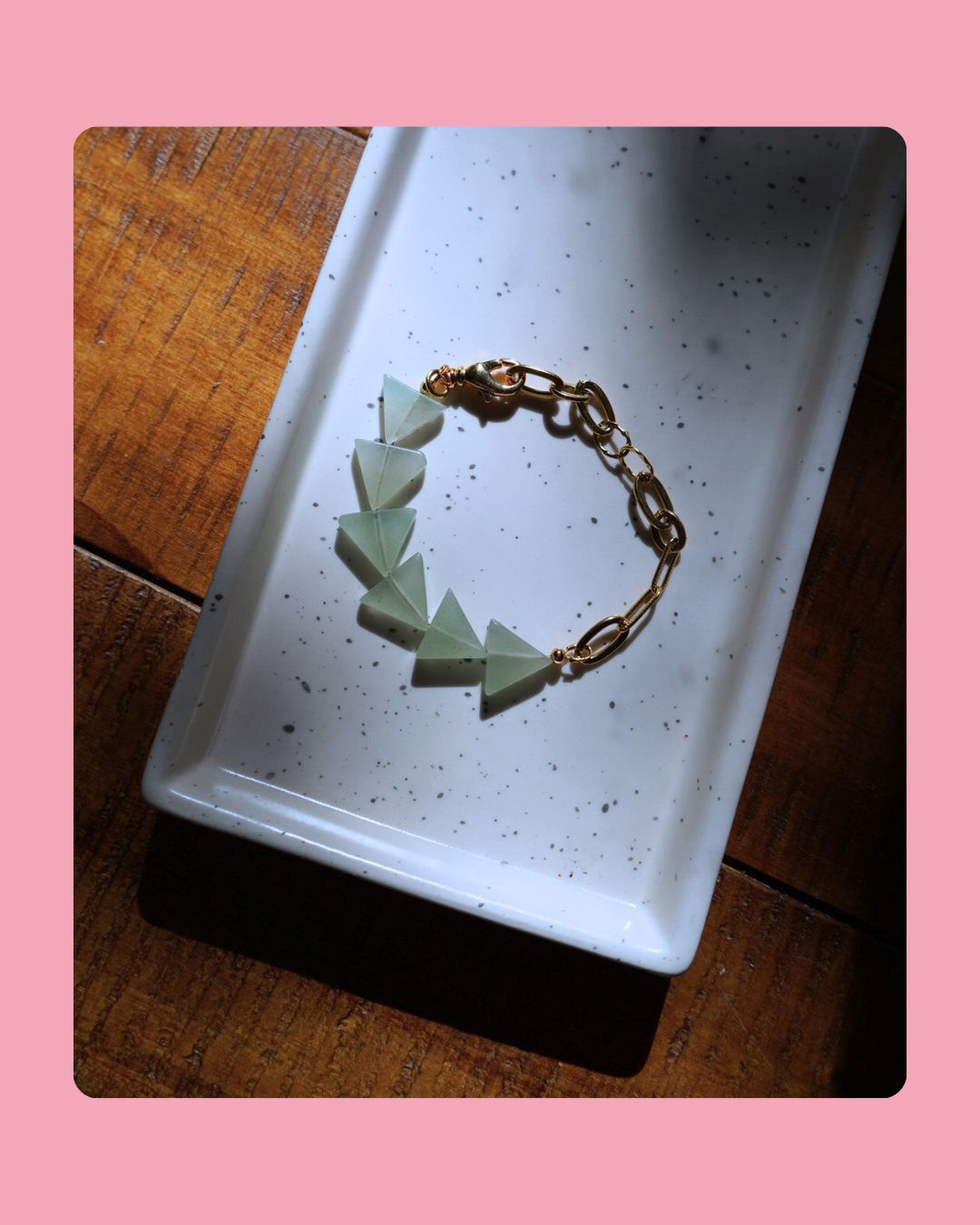 Green Aventurine Triangle Stone Bracelet