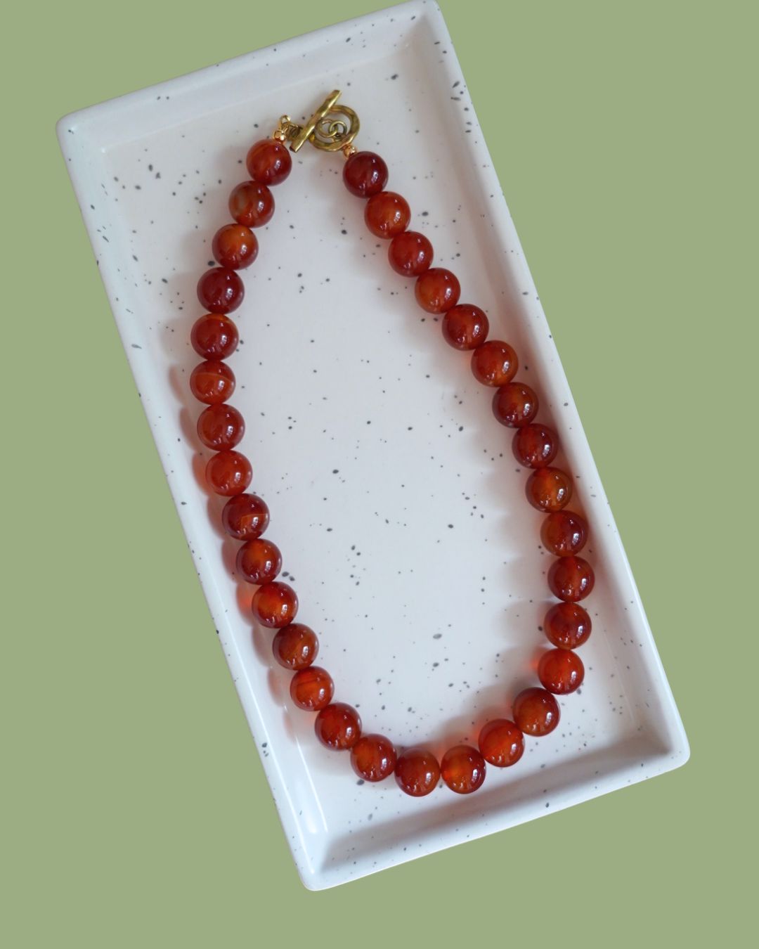 Chunky Carnelian Gemstone Beaded Choker