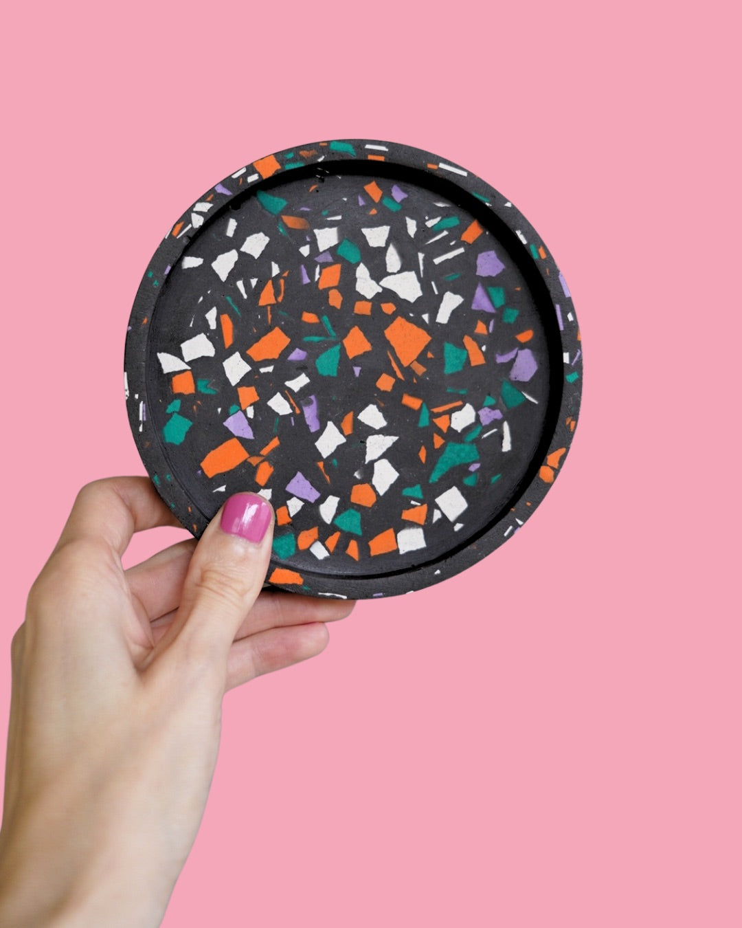 Retro Terrazzo Trinket Dish with Tea Light Holder