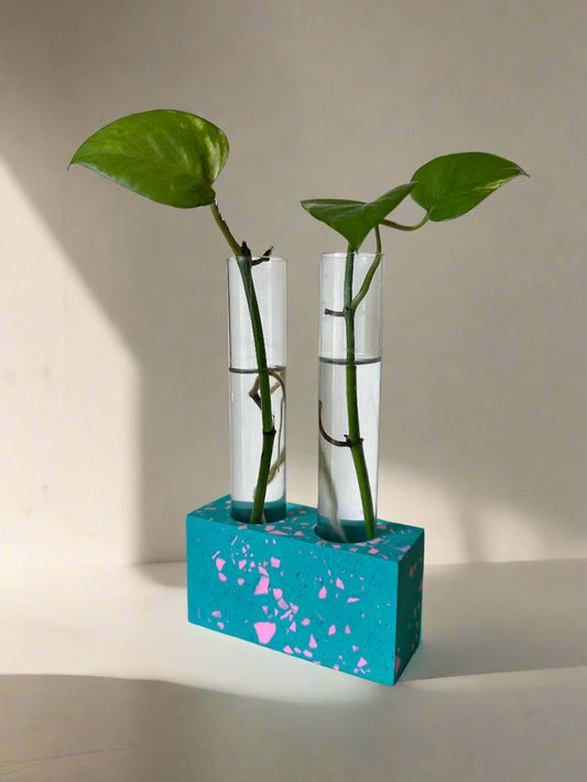Mini Turquoise & Pink Terrazzo Propagation Holder