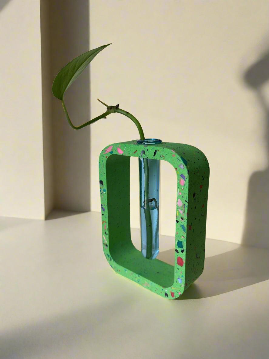 Green Terrazzo Propagation Holder (rectangle)