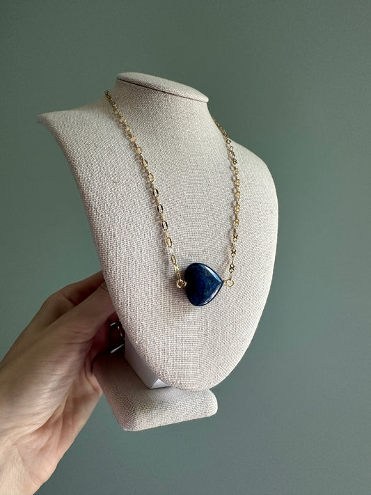 Lapis Lazuli Heart Pendant Necklace