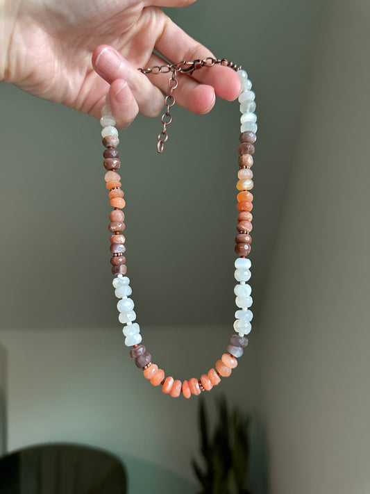 Sunset Glow Moonstone Choker