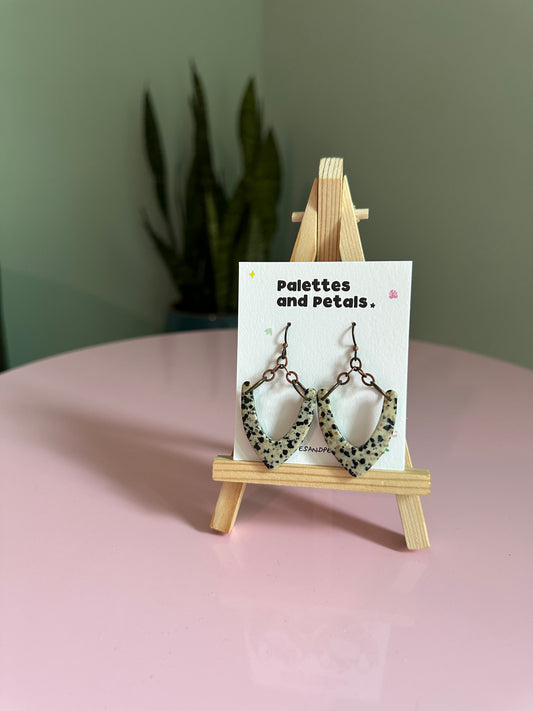 Dalmation Jasper Arrowhead Earrings