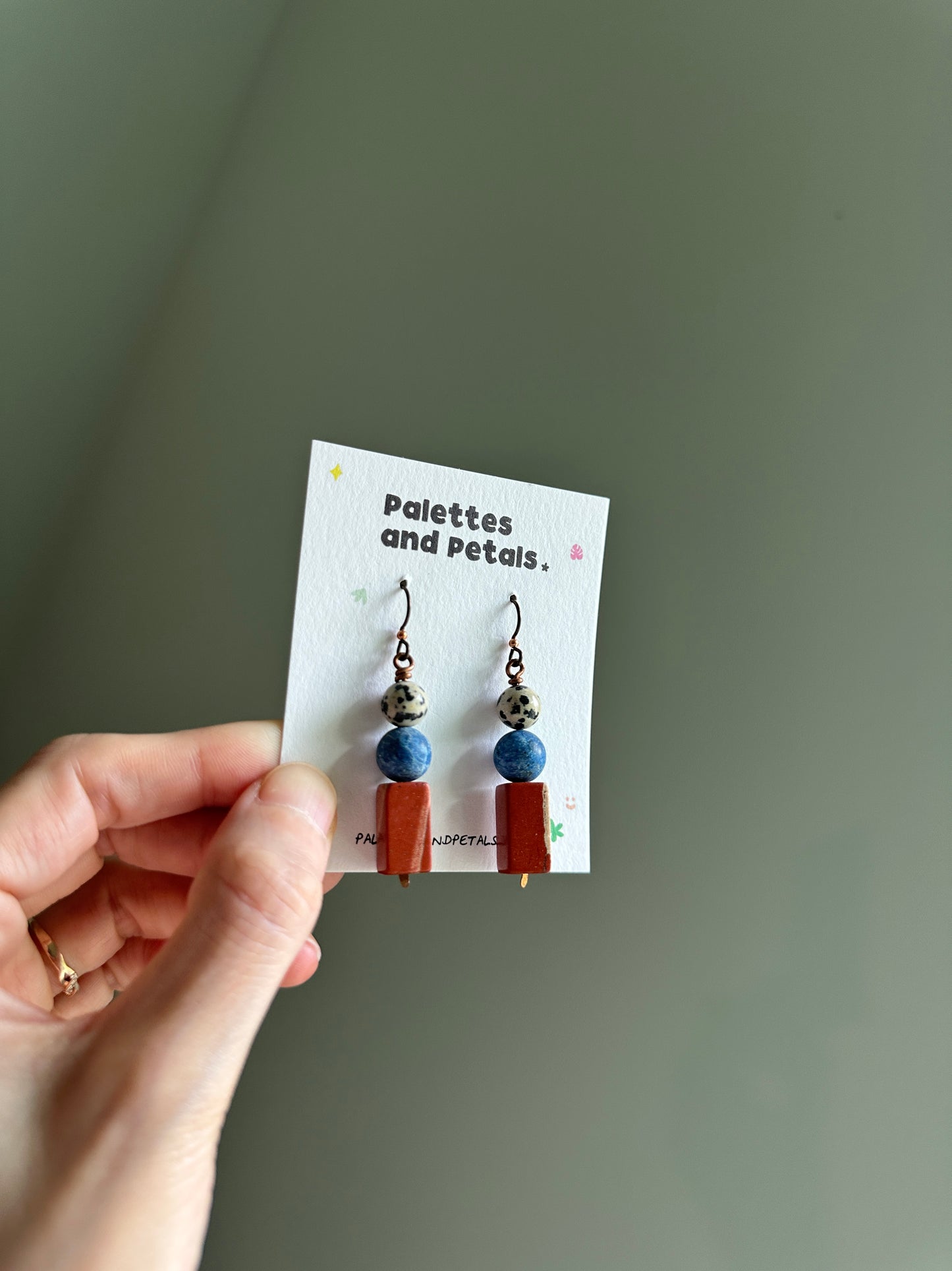 Geometric Matte Bead Earrings