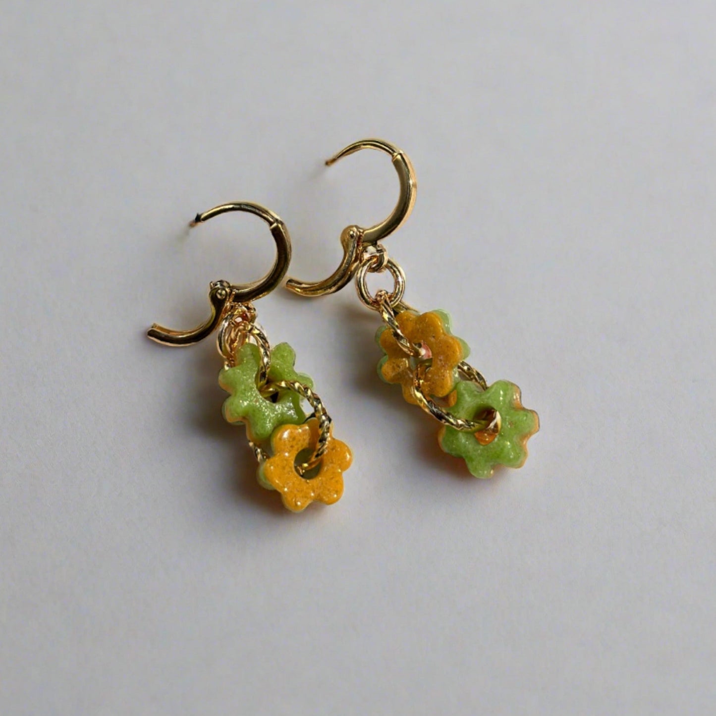 Krobo Flower Chain Earrings