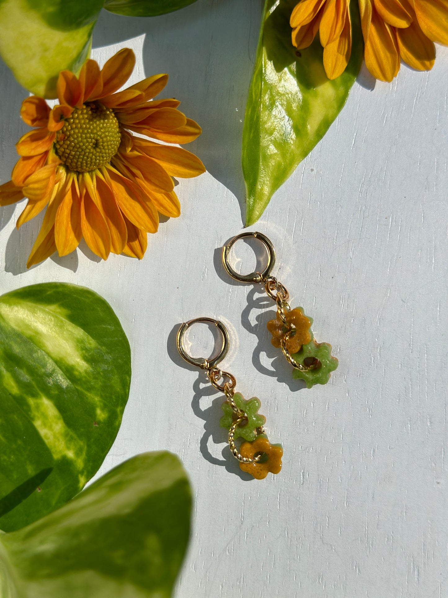 Krobo Flower Chain Earrings