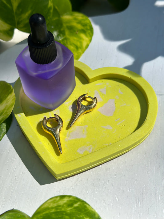 Neon Yellow Mini Heart Trinket Dish