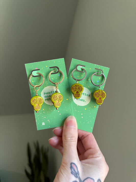 Sugar Skull Hoop Earrings