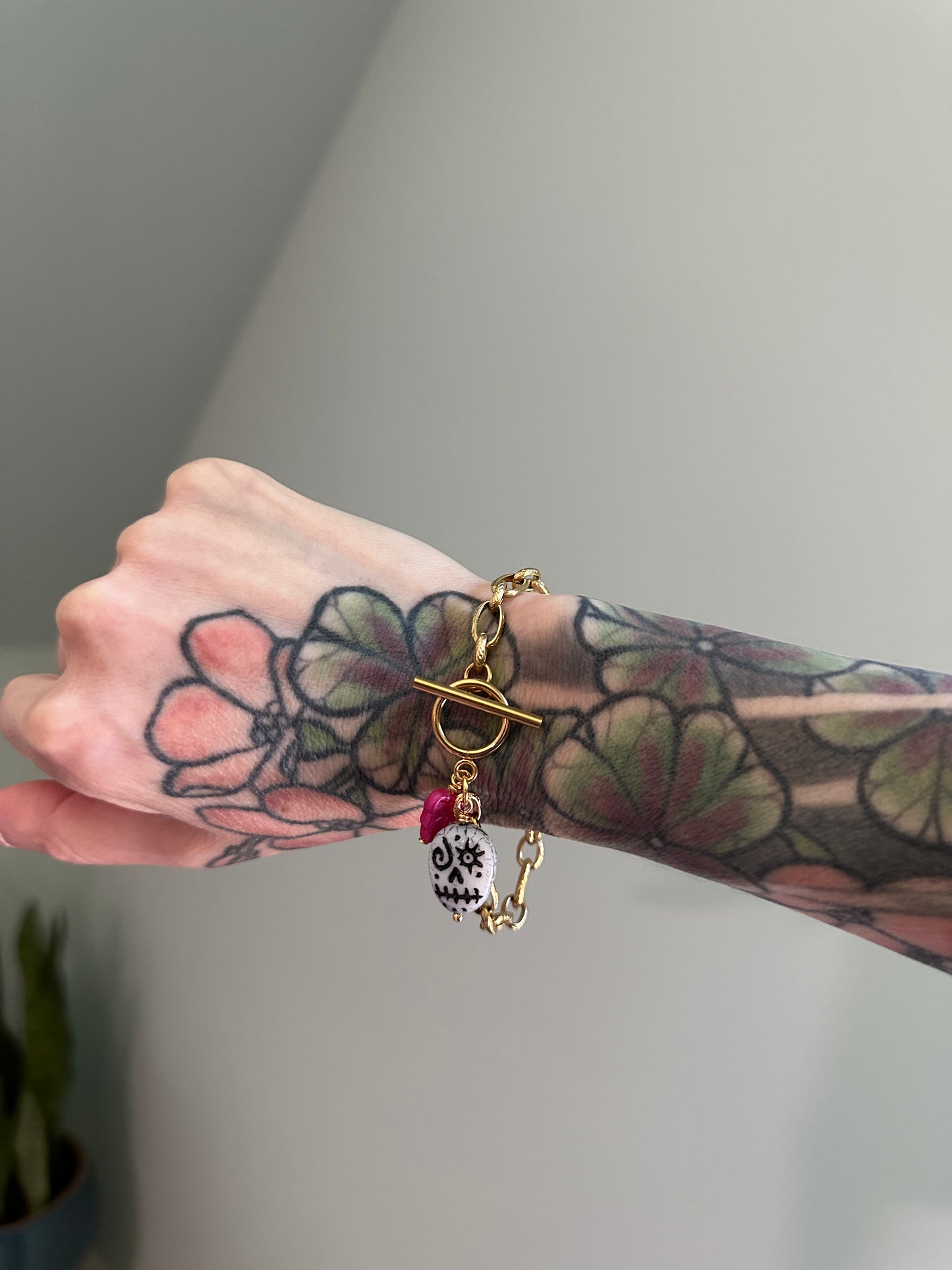 Sugar Skull Charm Bracelet