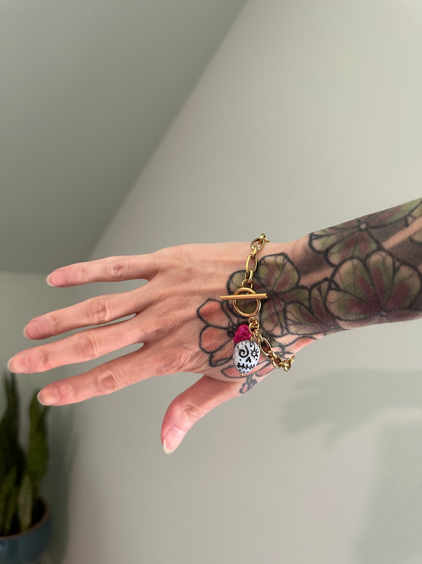 Sugar Skull Charm Bracelet