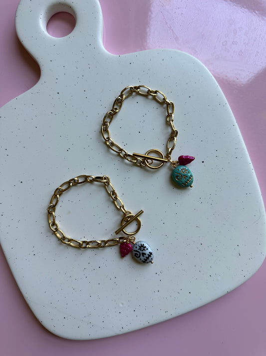 Sugar Skull Charm Bracelet