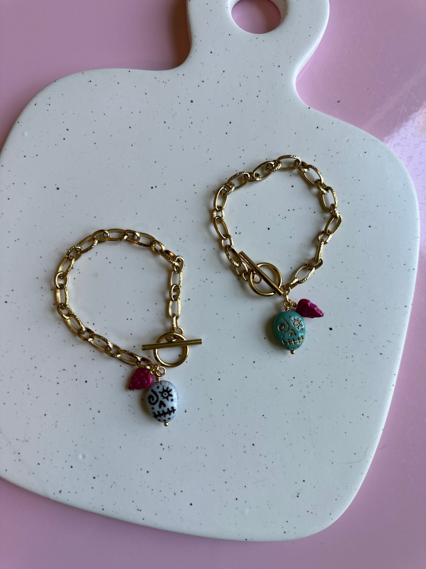 Sugar Skull Charm Bracelet