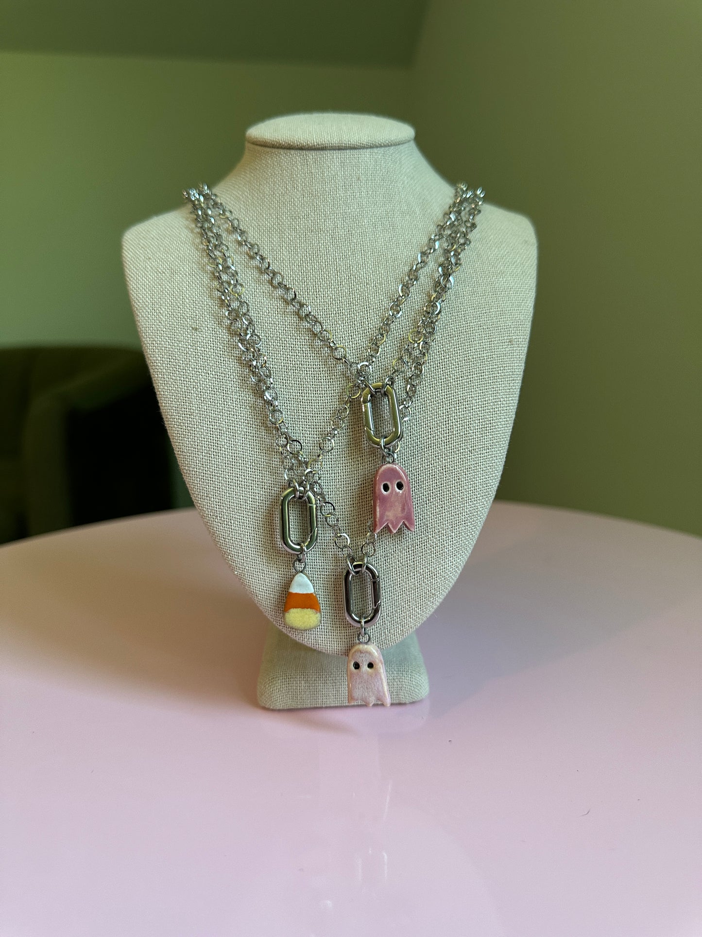 Spooky Charm Stainless Steel Necklace