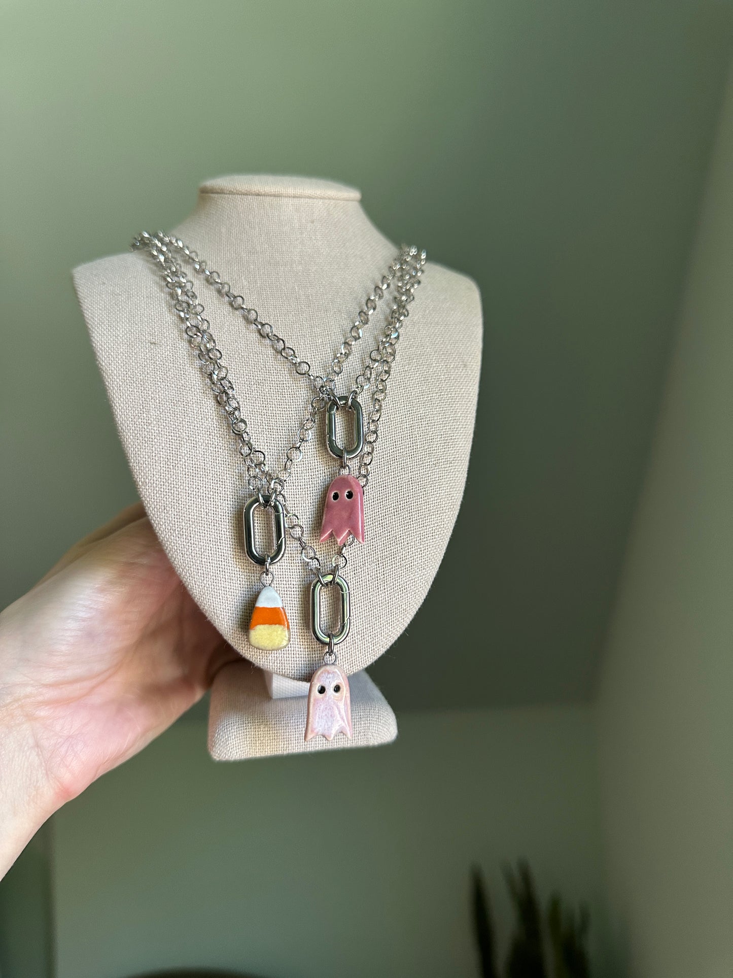 Spooky Charm Stainless Steel Necklace