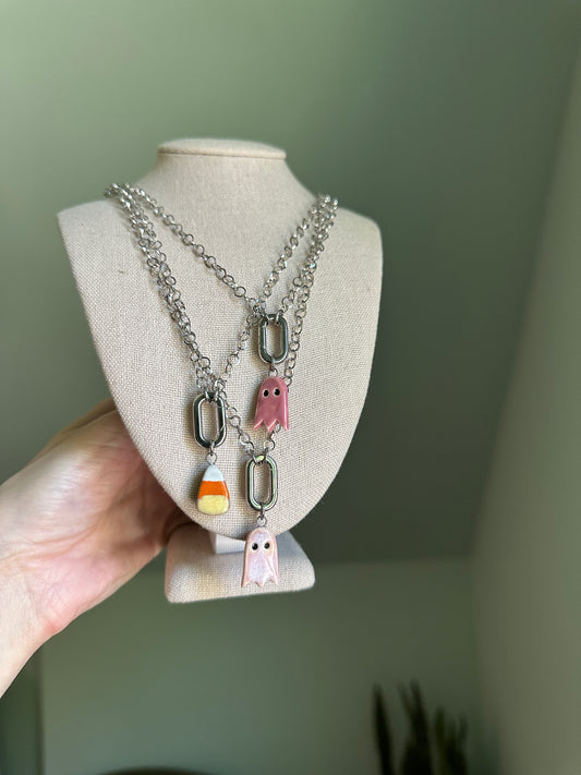 Spooky Charm Stainless Steel Necklace