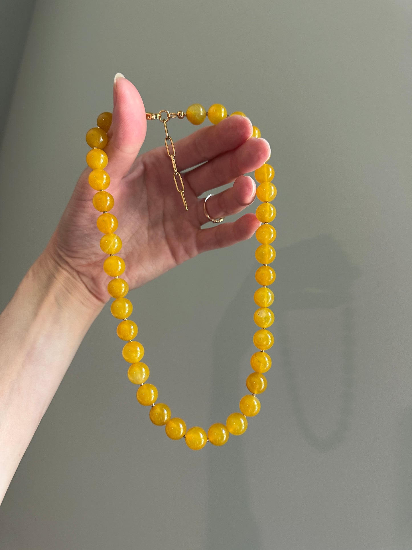 Golden Glow Mango Agate Necklace