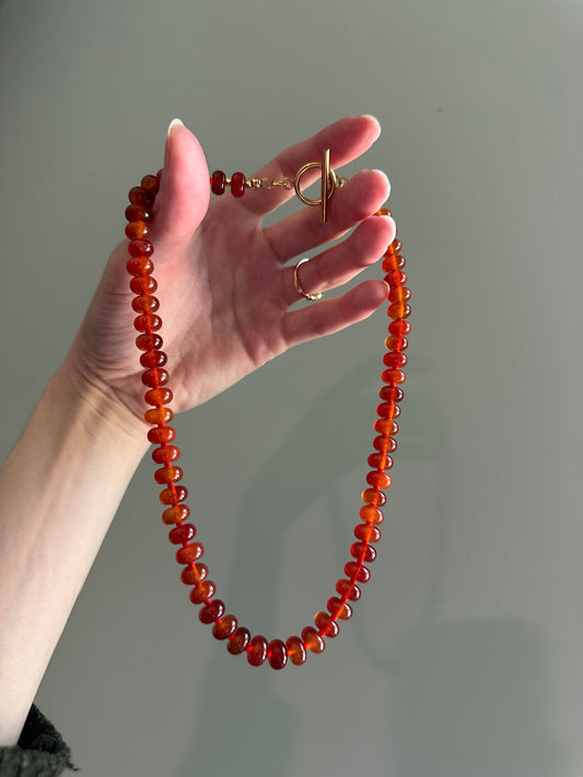 Fiery Carnelian Beaded Necklace