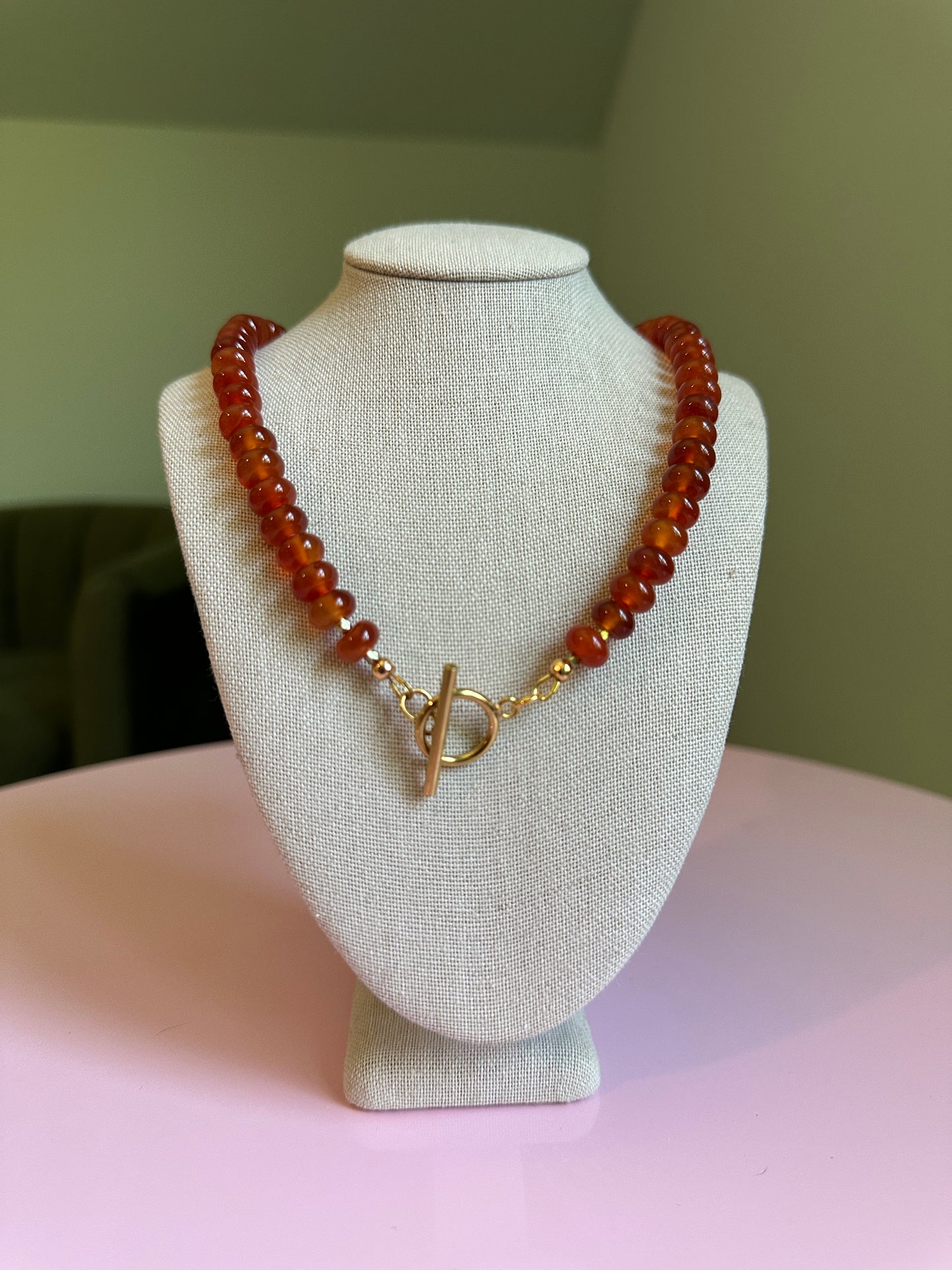 Fiery Carnelian Beaded Necklace