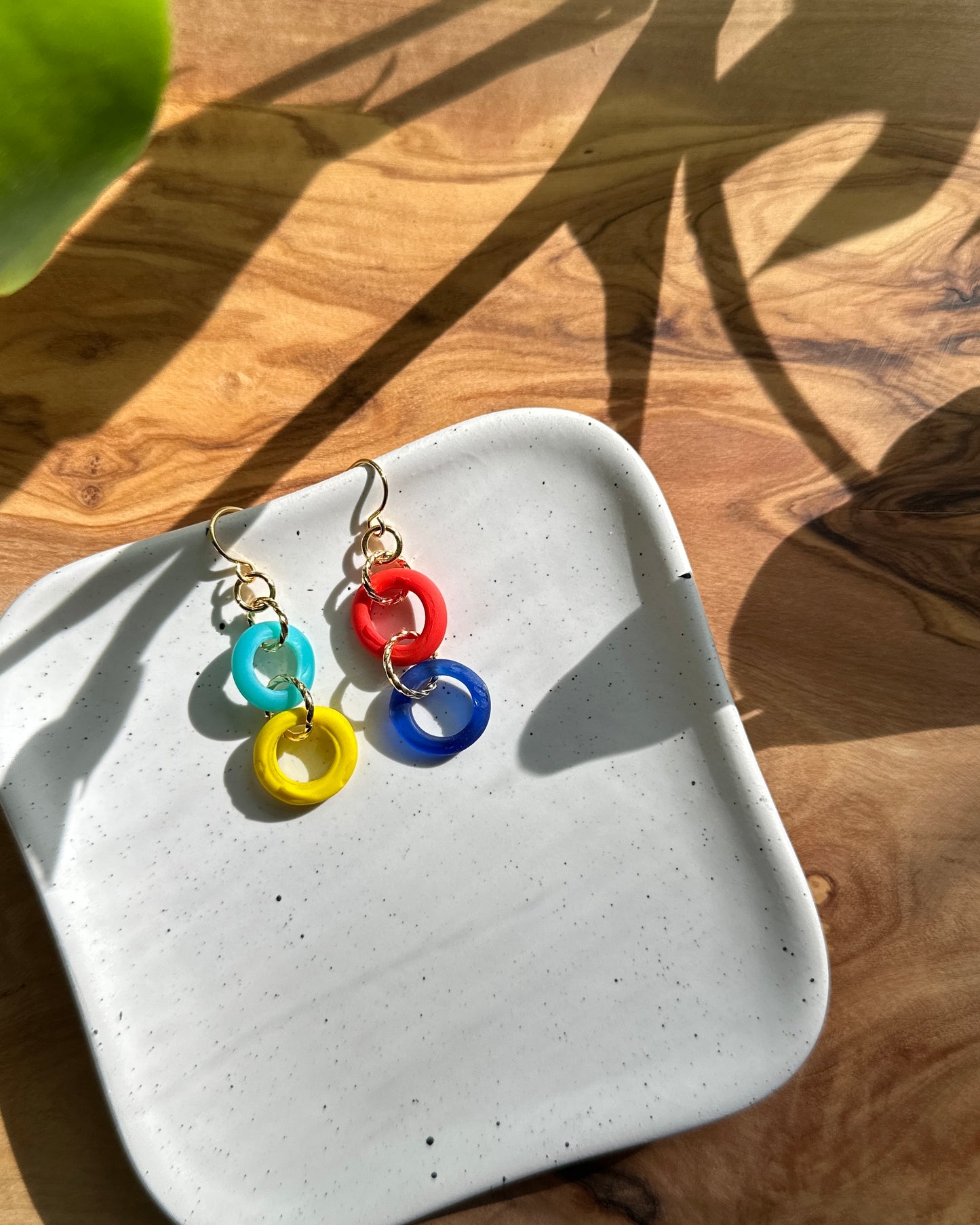 Multi-Colored Recycled Glass Earrings