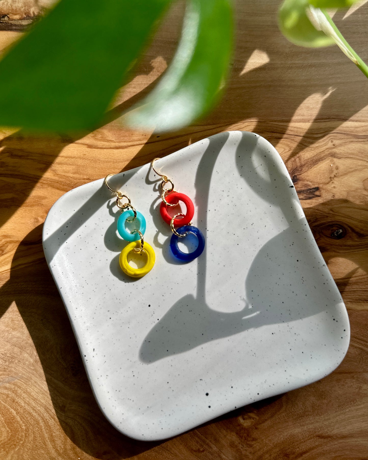 Multi-Colored Recycled Glass Earrings