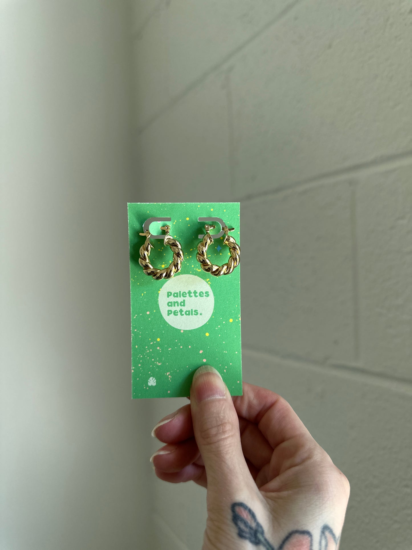 18k Gold Filled Twisted Tube Hoop Earrings