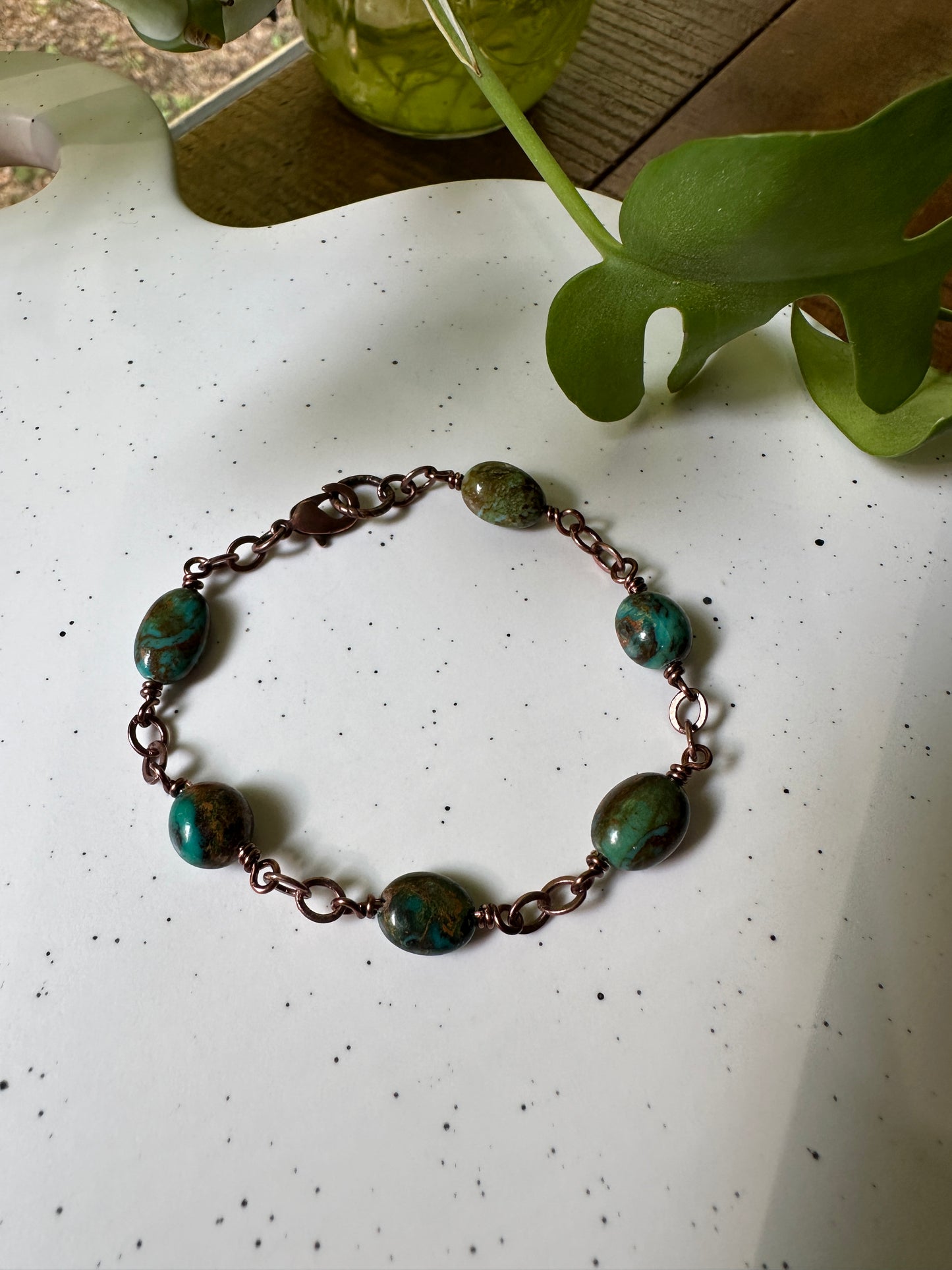 Green Kingman Turquoise Chain Bracelet