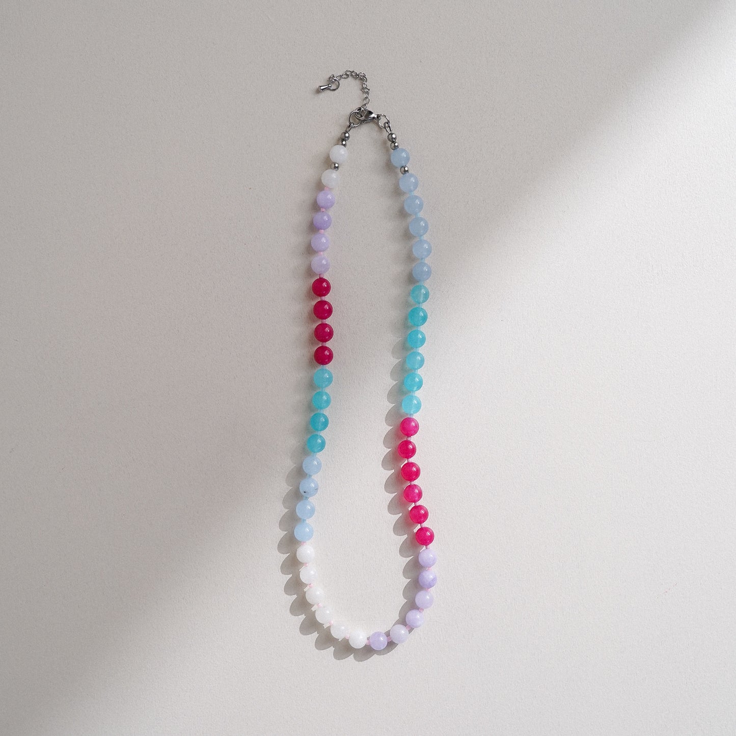 Summer Sunset Color Block Jade Bead Necklace