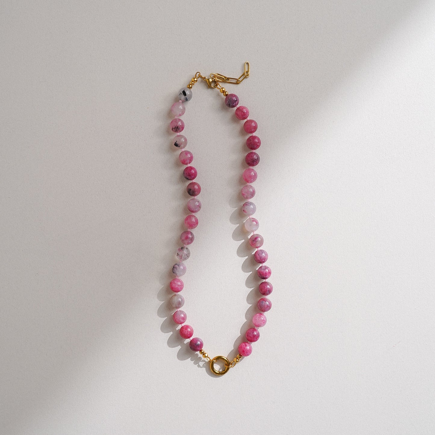 Madagascar Rhodonite Carabiner Necklace