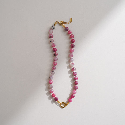 Madagascar Rhodonite Carabiner Necklace