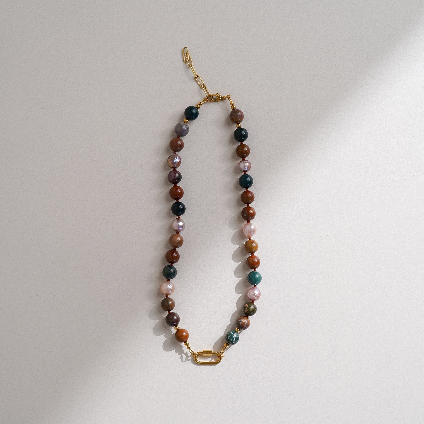 Ocean Jasper and Edison Pearl Necklace