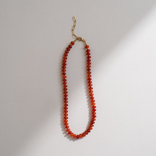 Fiery Carnelian Beaded Necklace