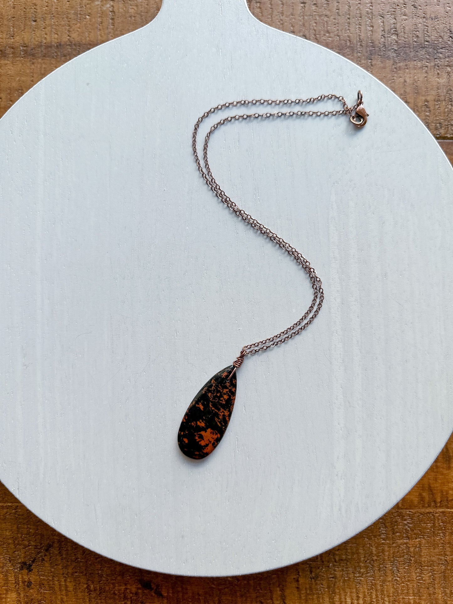 Mahogany Obsidian Pendant Necklace