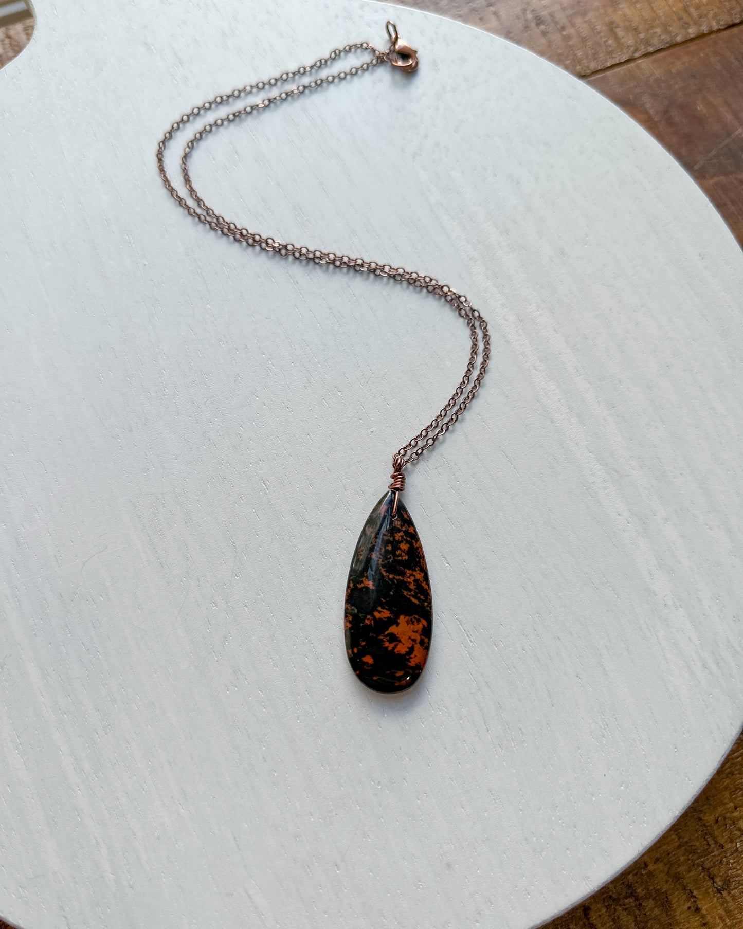 Mahogany Obsidian Pendant Necklace