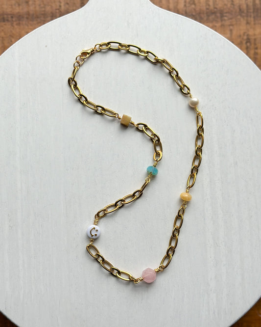 Chunk Gold Chain Happy Vibes Necklace #2