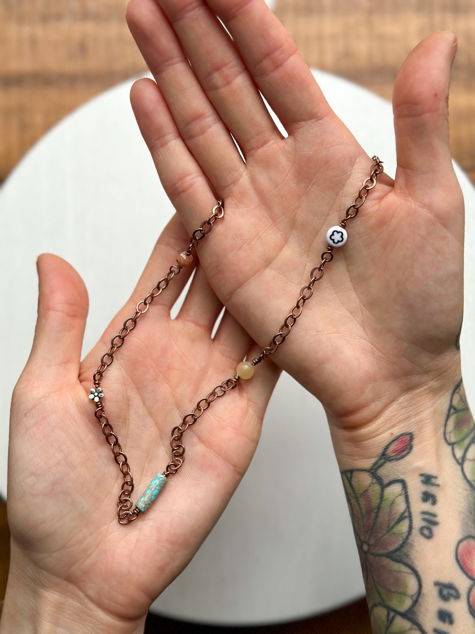 Happy Vibes Antique Copper Chain Necklace #1