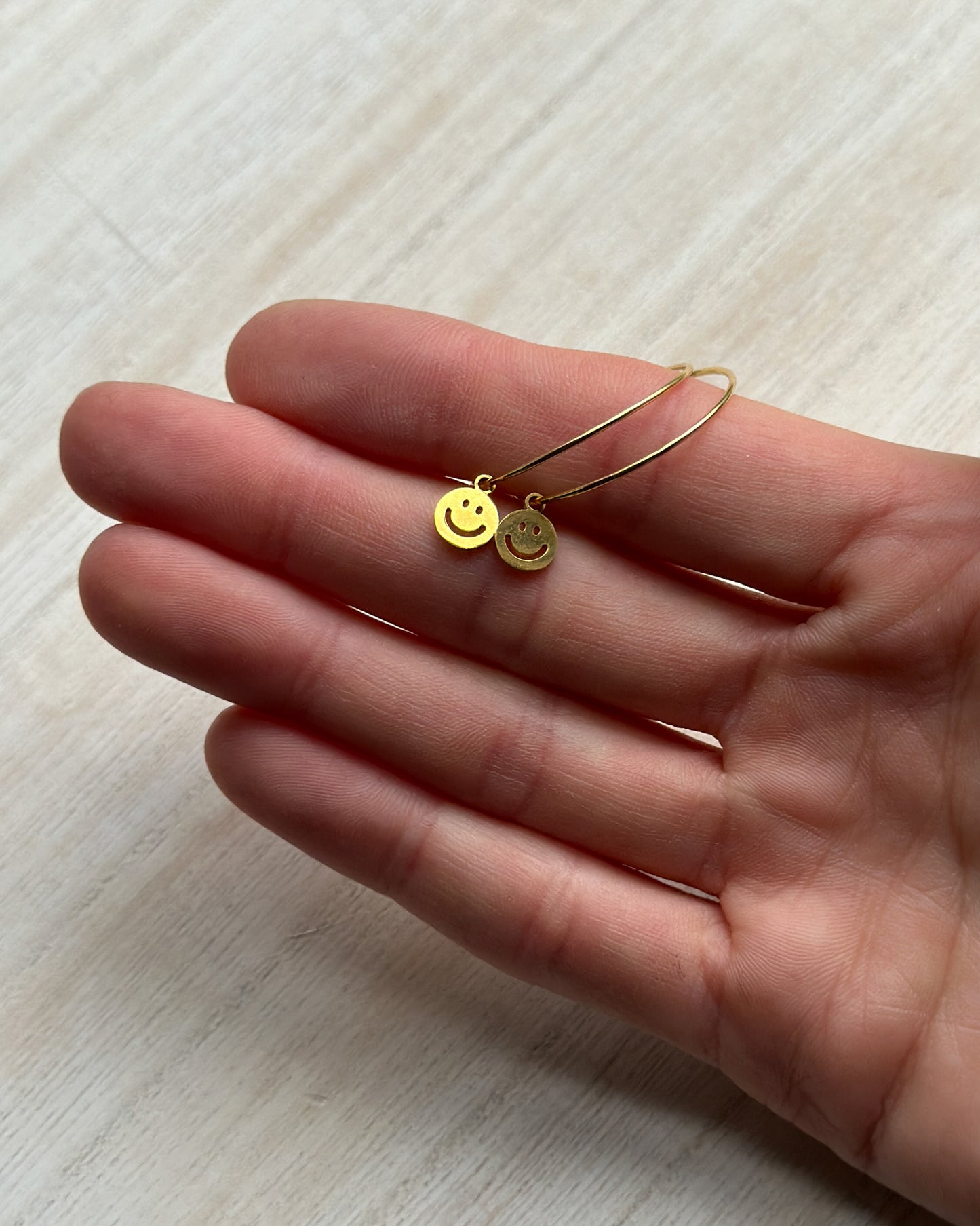 SALE Happy Vibes Smiley Face Gold Hoops